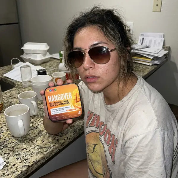 Customer trying Hangover strips