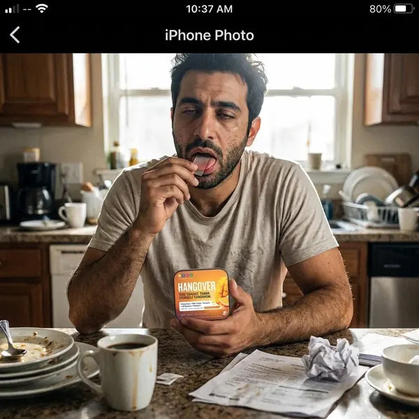 Customer trying Hangover strips