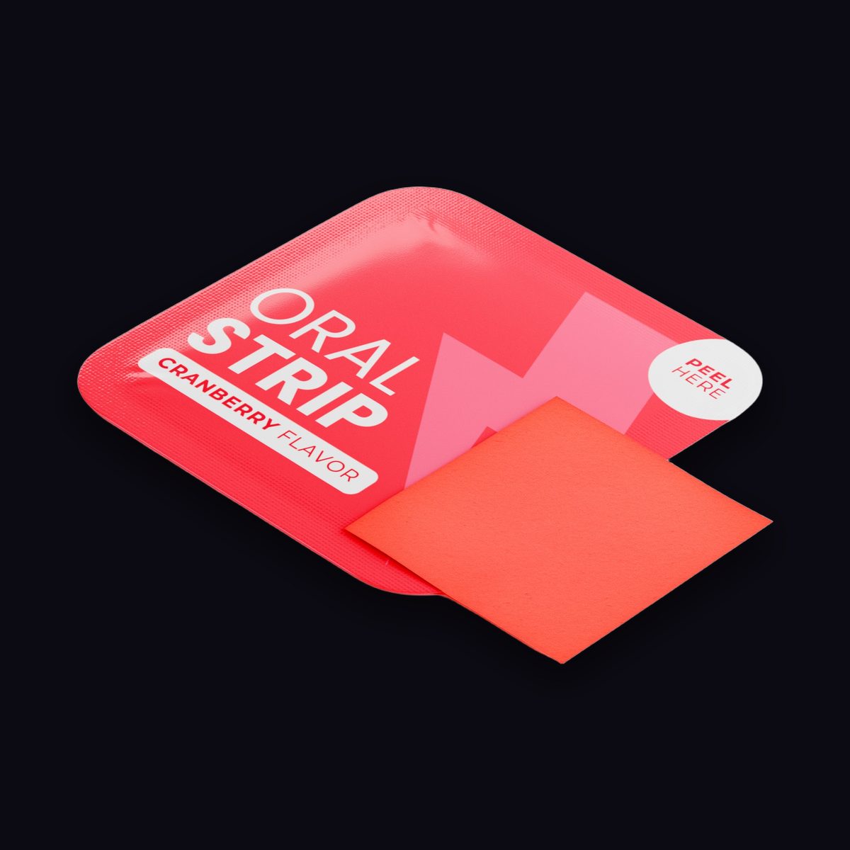 A single individually wrapped MindStrips oral strip