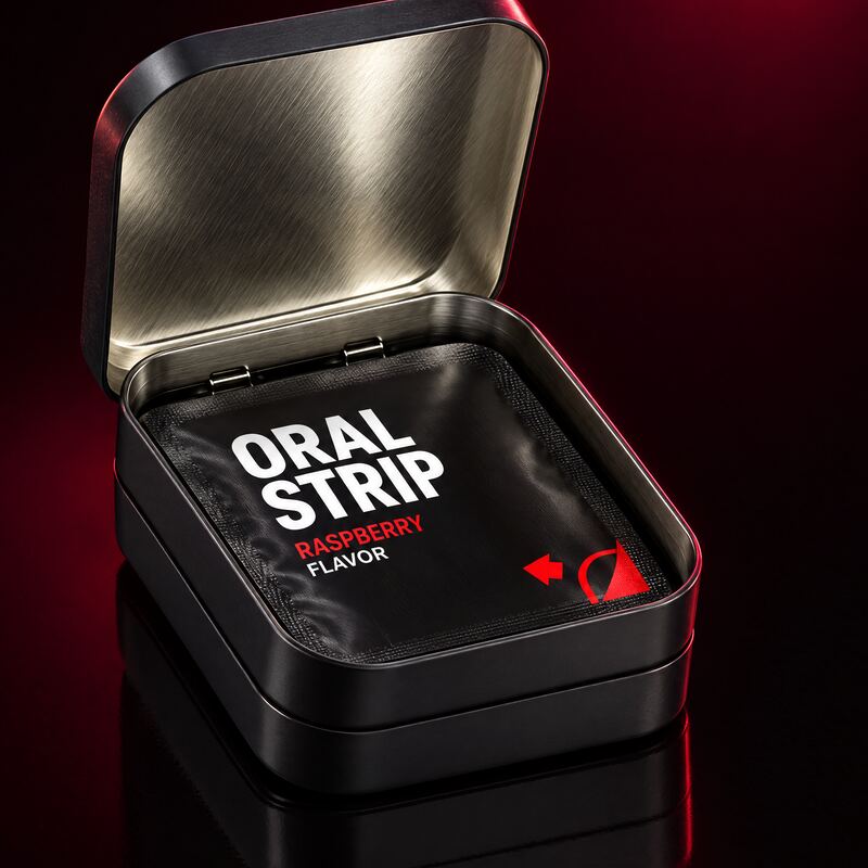 Iron: open tin, individually wrapped strips inside