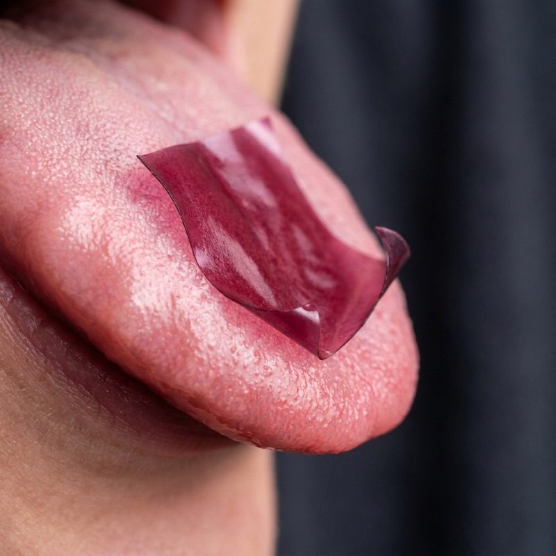 Bone Support Strips dissolving on the tongue