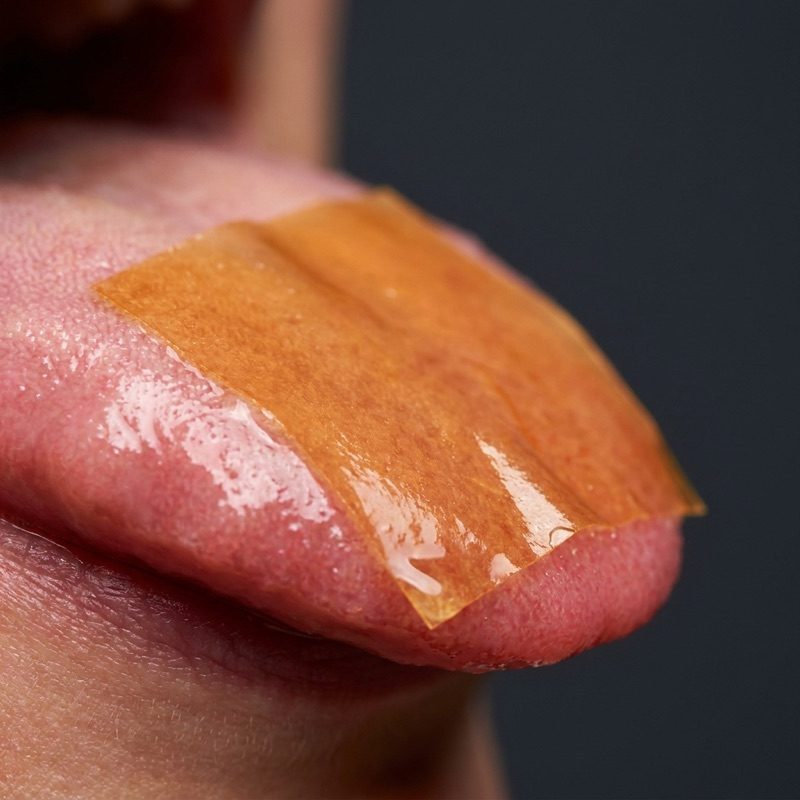 Hangover Strips dissolving on the tongue
