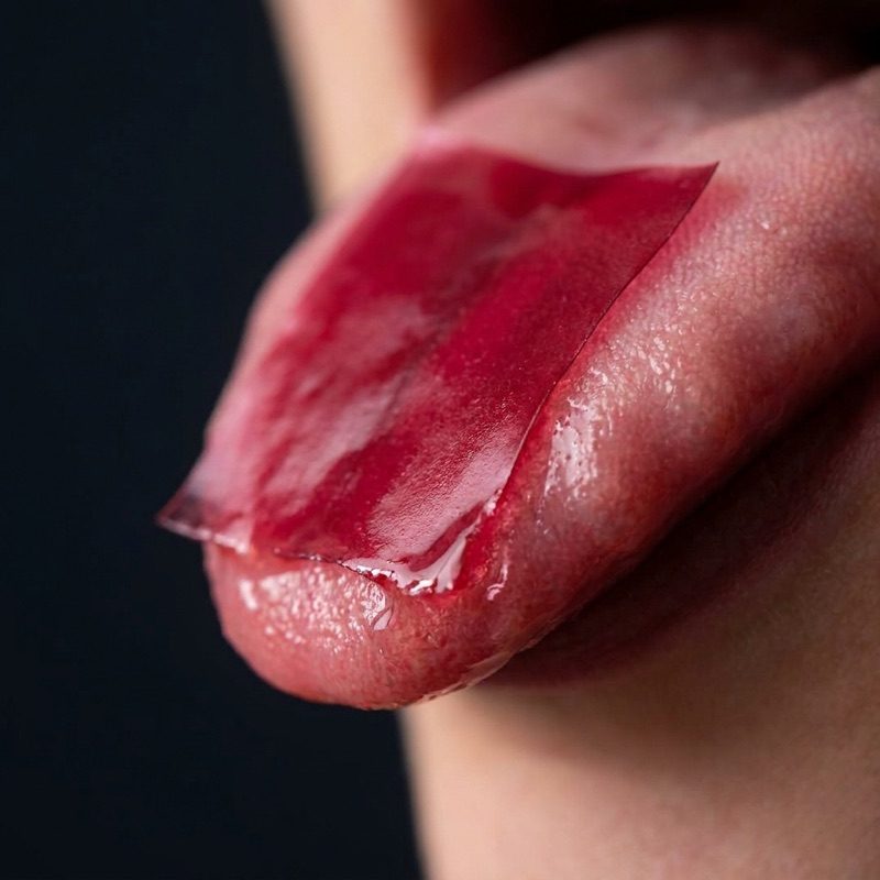 Sleep Strips dissolving on the tongue
