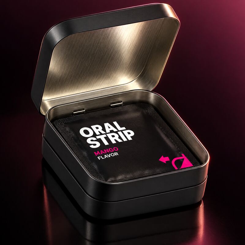 Beauty + Collagen: open tin, individually wrapped strips inside